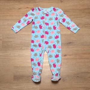 NWOT Blue and Pink Elephant Print Kids Pajamas